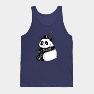 Plump Little Panda with an Adorable Hat Tank Top